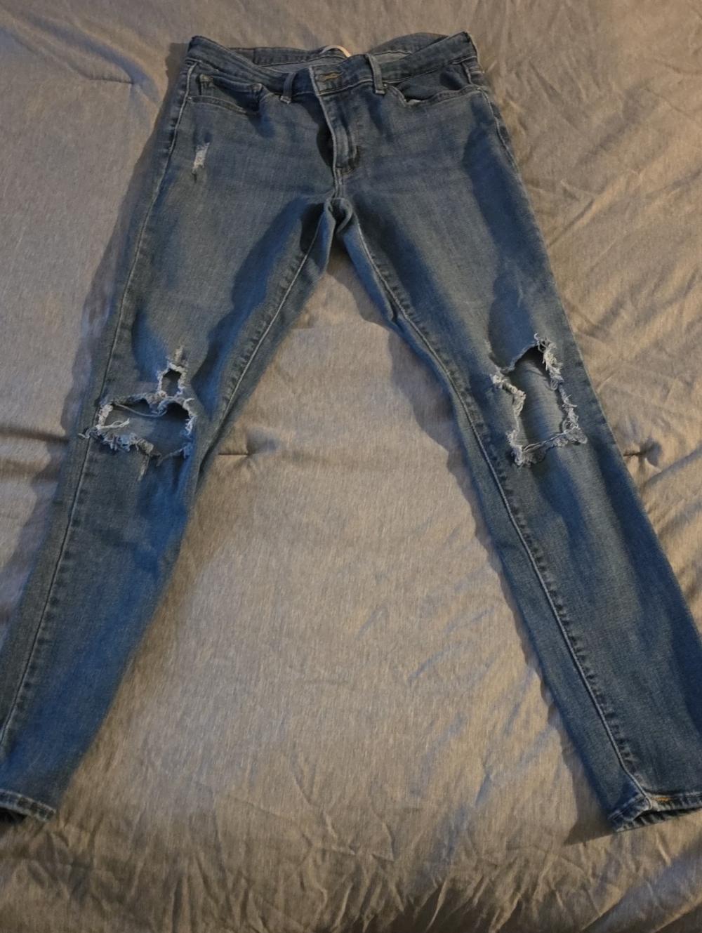 Levi's Women's Ripped Skinny Jeans - Dark Blue